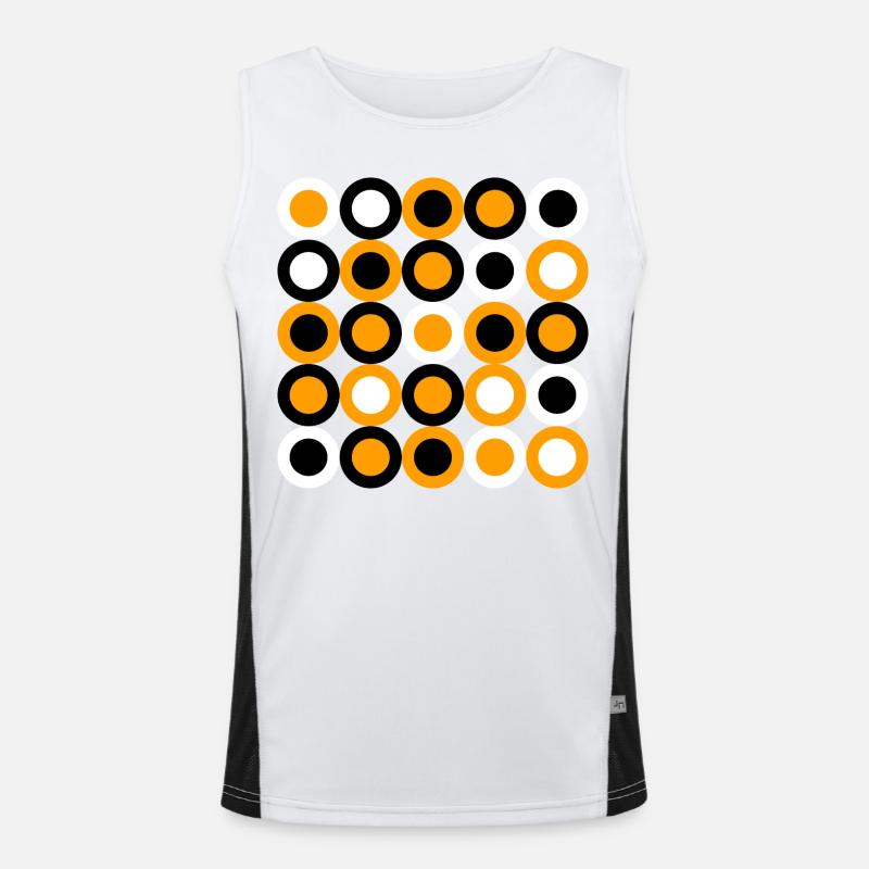geometric patterns - Men's Functional Contrast Tank Top  - white/black