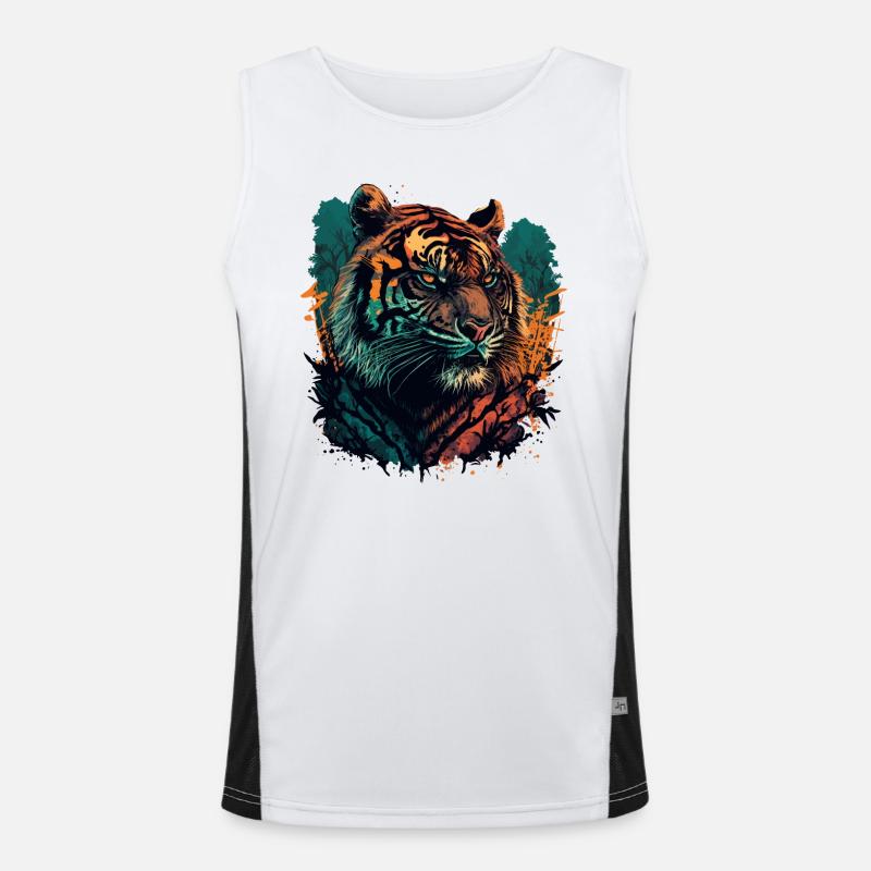 Sei ein Tiger Funktionelles Kontrast-Tank Top für Männer 
