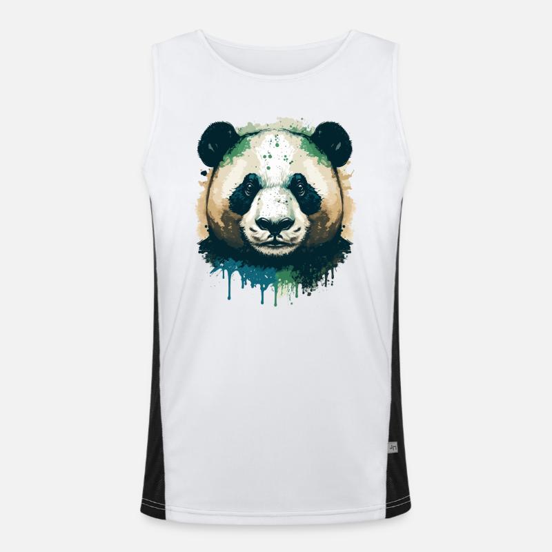 Illustration à l’encre Panda Débardeur respirant contrasté Homme 