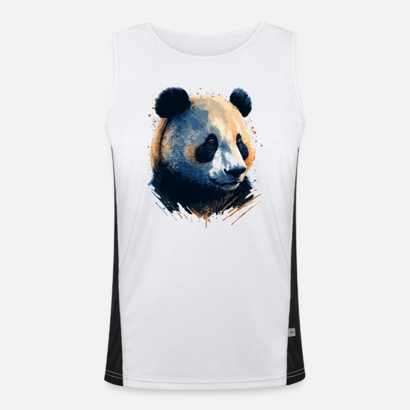 Panda Bär Geschenkidee Funktionelles Kontrast-Tank Top für Männer 