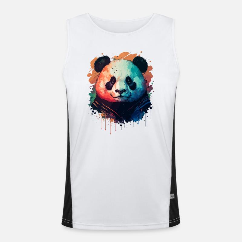 Conception de panda Débardeur respirant contrasté Homme 