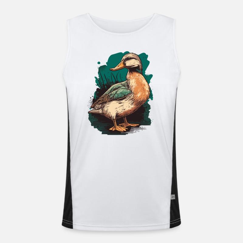 Duck for Duck Hunter - Men's Functional Contrast Tank Top  - white/black