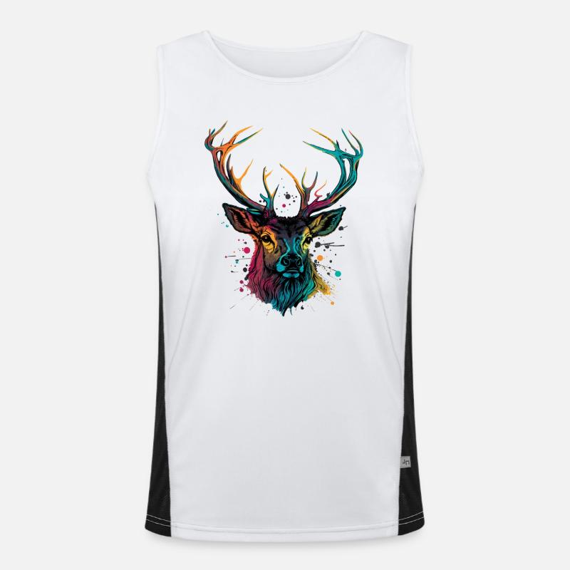 Ich liebe Hirsche Funktionelles Kontrast-Tank Top für Männer 