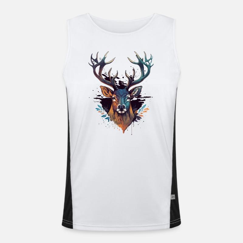 Stag - Men's Functional Contrast Tank Top  - white/black