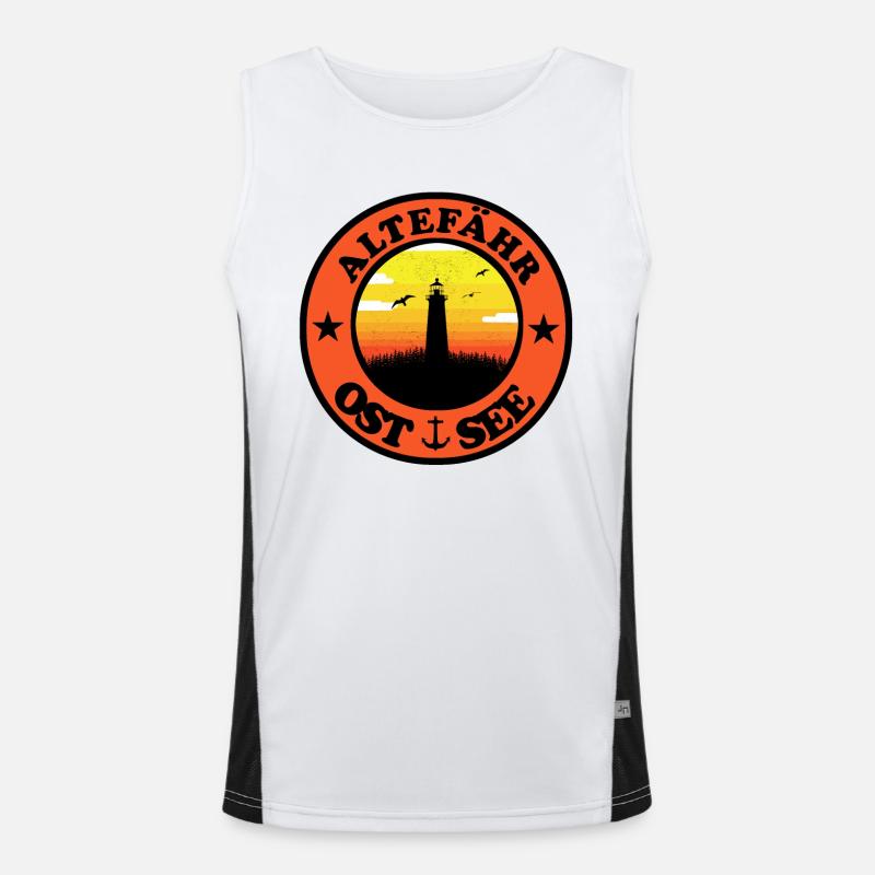 Leuchtturm Ostsee Altefähr Funktionelles Kontrast-Tank Top für Männer 