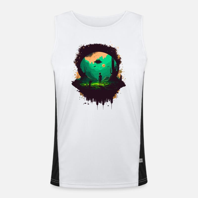 Fremder Frieden Funktionelles Kontrast-Tank Top für Männer 