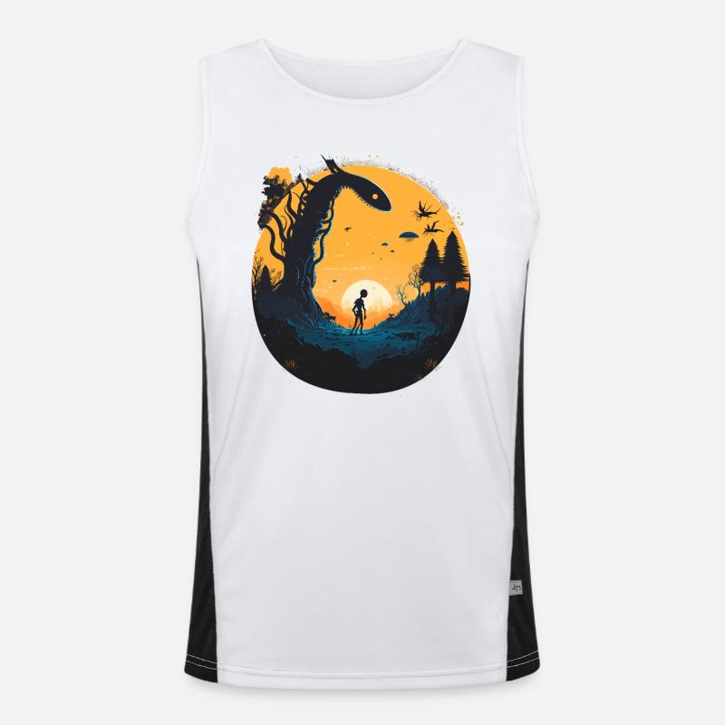 Scifi Kunst Funktionelles Kontrast-Tank Top für Männer 