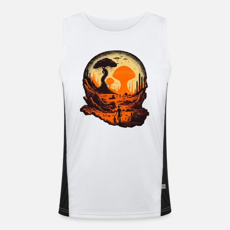 Weird Alien World Men's Functional Contrast Tank Top 