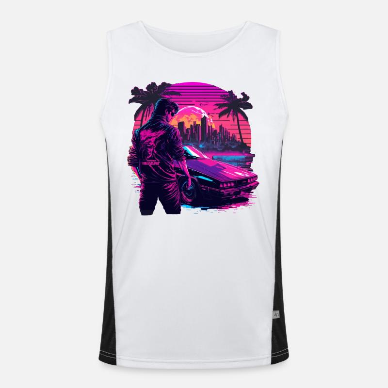 Cooler 80er Typ Funktionelles Kontrast-Tank Top für Männer 