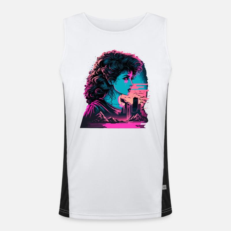 Miami Beach 80er Mädchen Funktionelles Kontrast-Tank Top für Männer 
