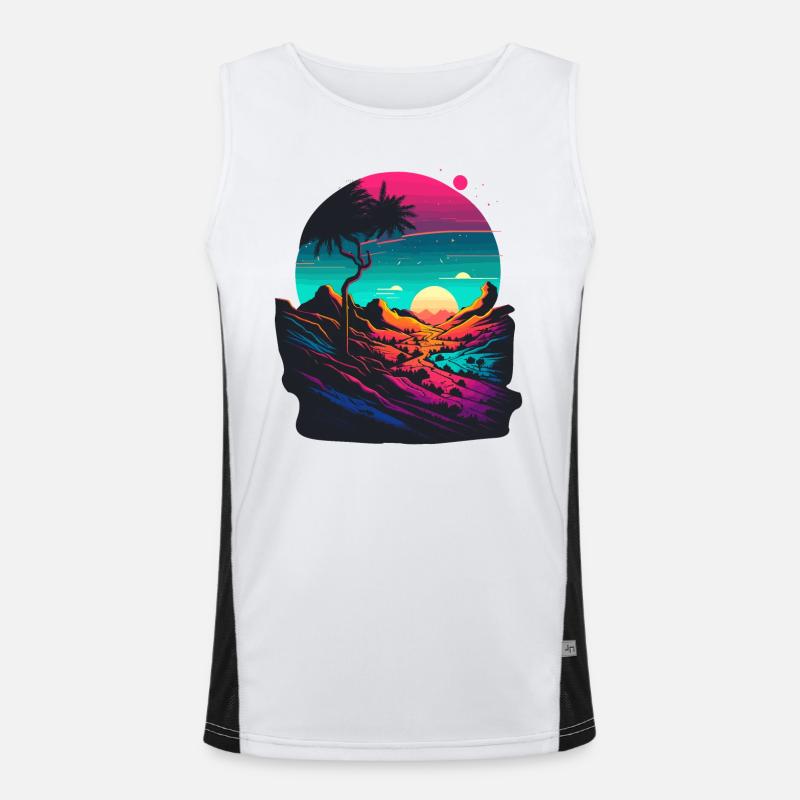 Neon-Kunstwerk Funktionelles Kontrast-Tank Top für Männer 