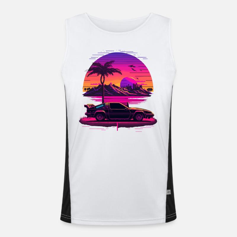 Coucher de soleil vintage Débardeur respirant contrasté Homme 