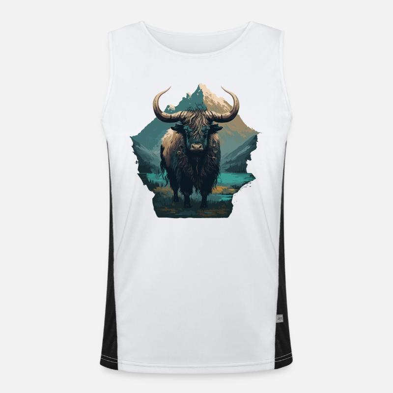 Alter Yak Funktionelles Kontrast-Tank Top für Männer 