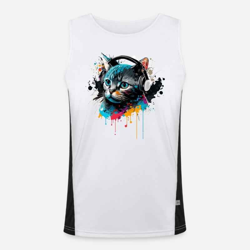 Music Cat Men's Functional Contrast Tank Top 