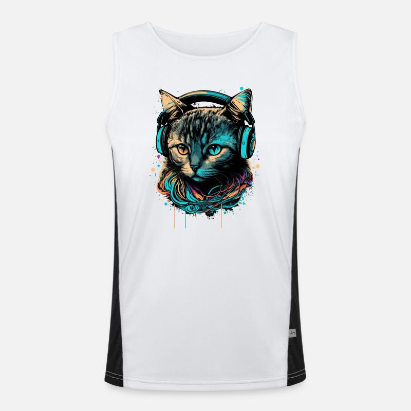 Katzenliebhaber Funktionelles Kontrast-Tank Top für Männer 