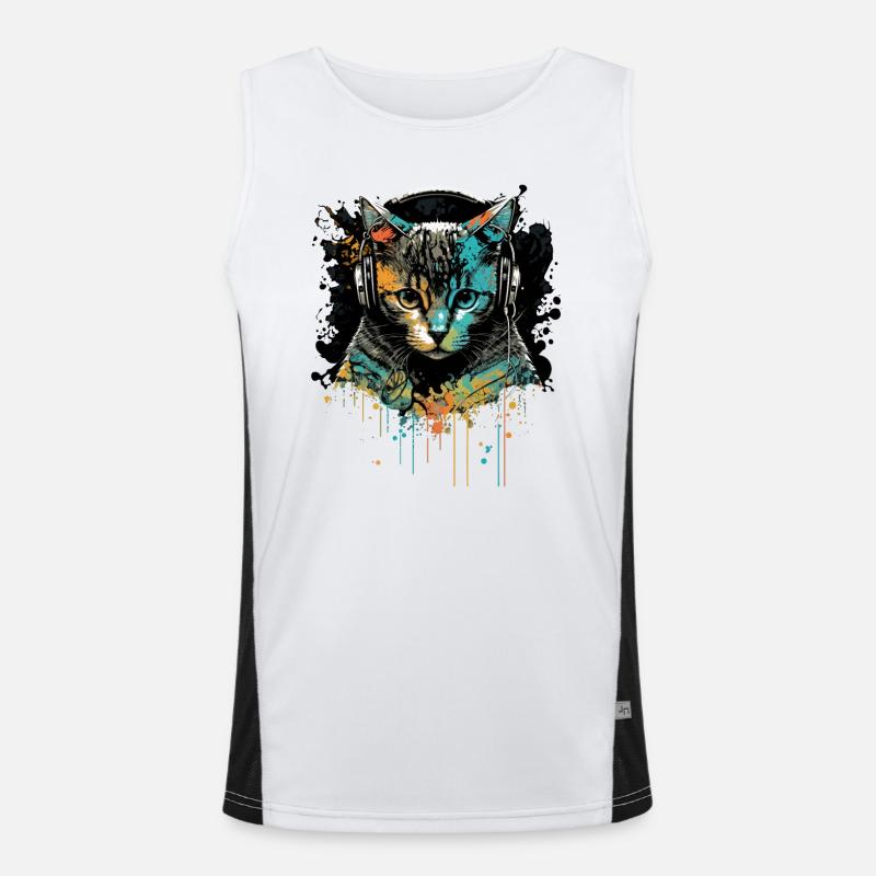 Tête de chat Débardeur respirant contrasté Homme 