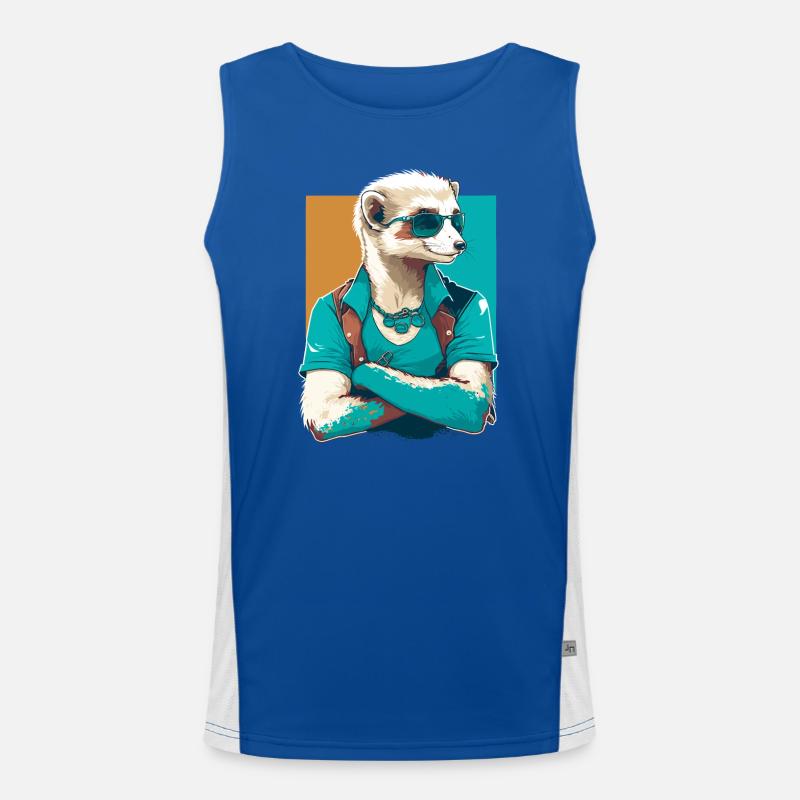 Frettchen Dude Funktionelles Kontrast-Tank Top für Männer 