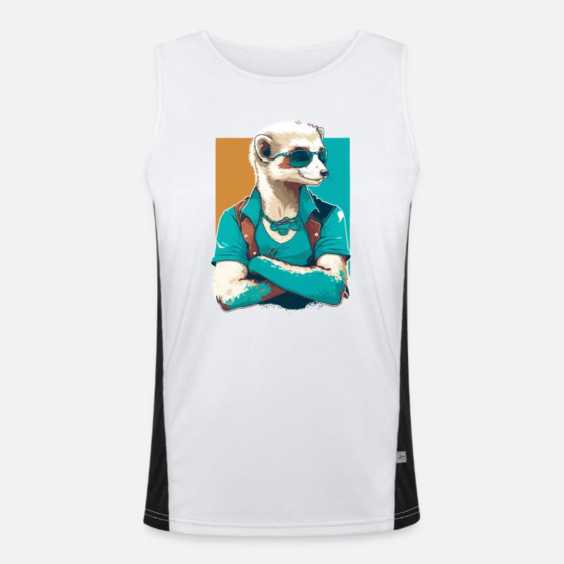 Frettchen Dude Funktionelles Kontrast-Tank Top für Männer 