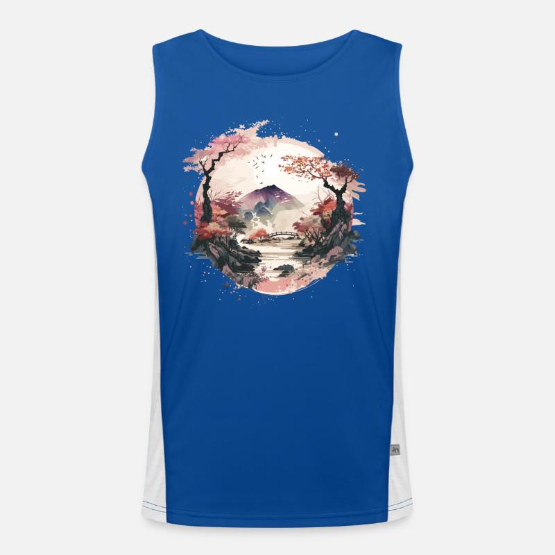 Zen-Garten Funktionelles Kontrast-Tank Top für Männer 
