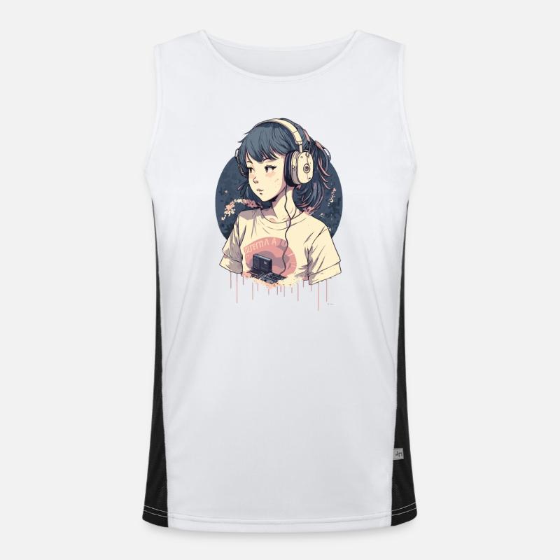 Kawaii Anime Mädchen Funktionelles Kontrast-Tank Top für Männer 