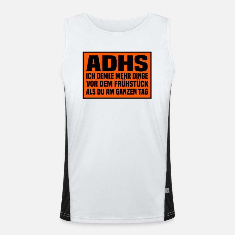 ADHS Spruch Funktionelles Kontrast-Tank Top für Männer 