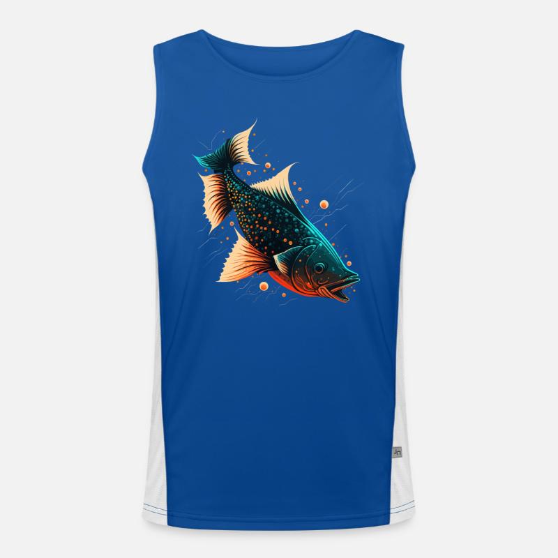 Fisch Liebe Funktionelles Kontrast-Tank Top für Männer 