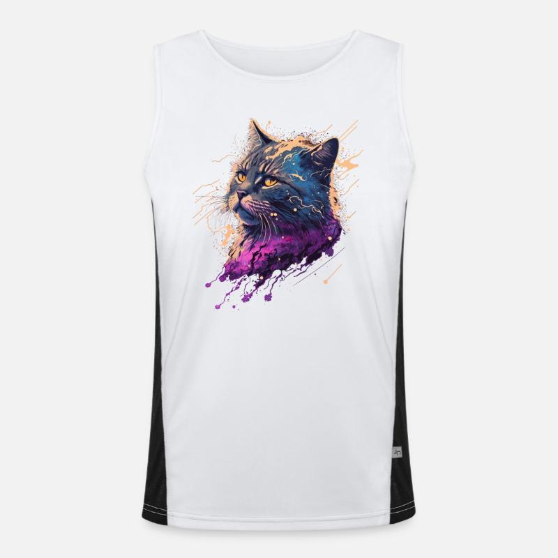 Vaporwave Cat Débardeur respirant contrasté Homme 