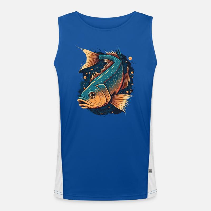 Fischmalerei Funktionelles Kontrast-Tank Top für Männer 