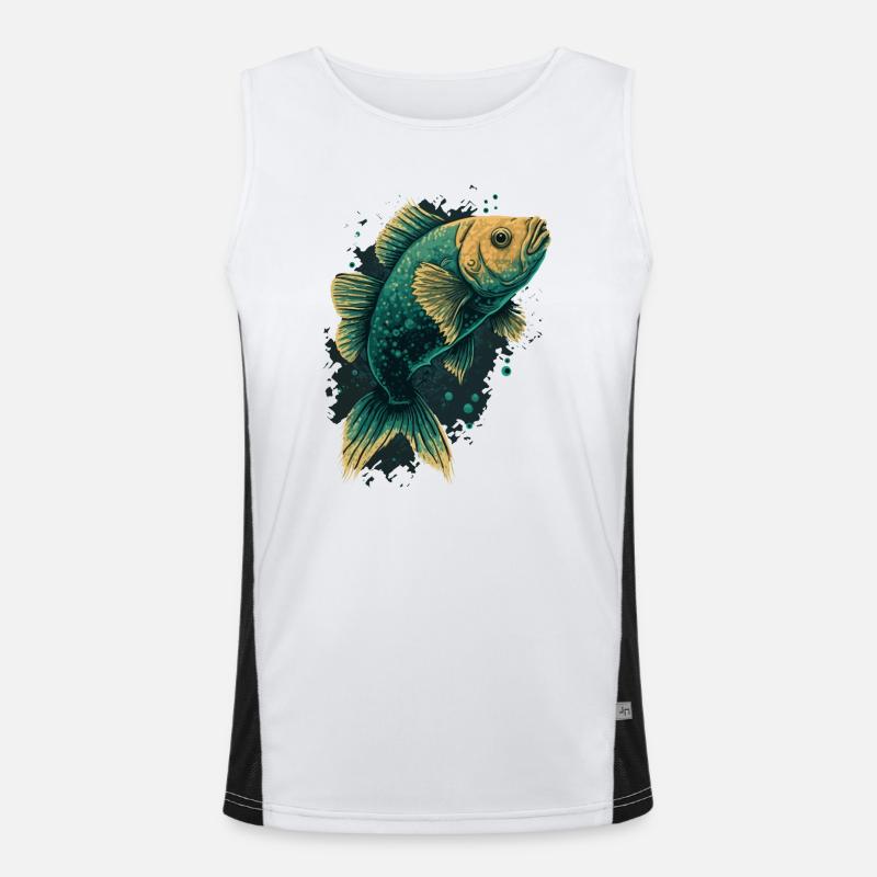 Fisch Liebe Funktionelles Kontrast-Tank Top für Männer 