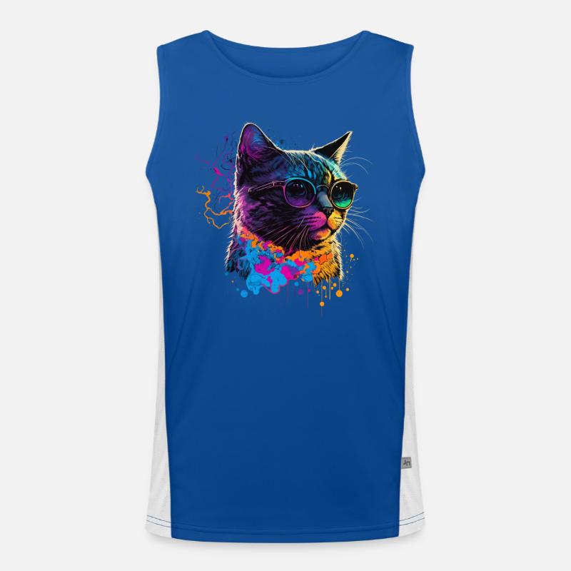 Chat coloré Débardeur respirant contrasté Homme 