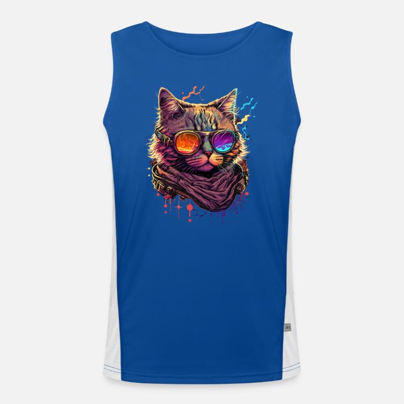 Vaper Wave Cat Débardeur respirant contrasté Homme 