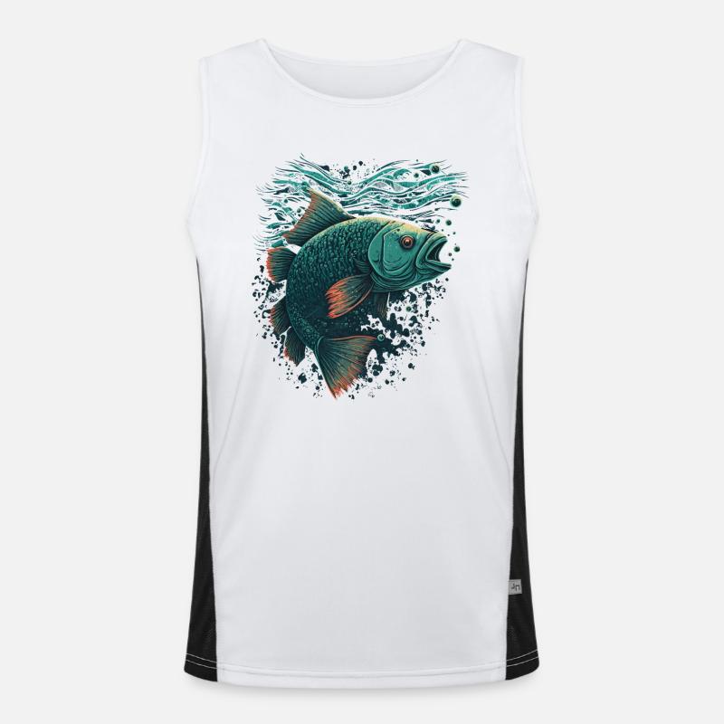 Fish with an open Mouth Men's Functional Contrast Tank Top 