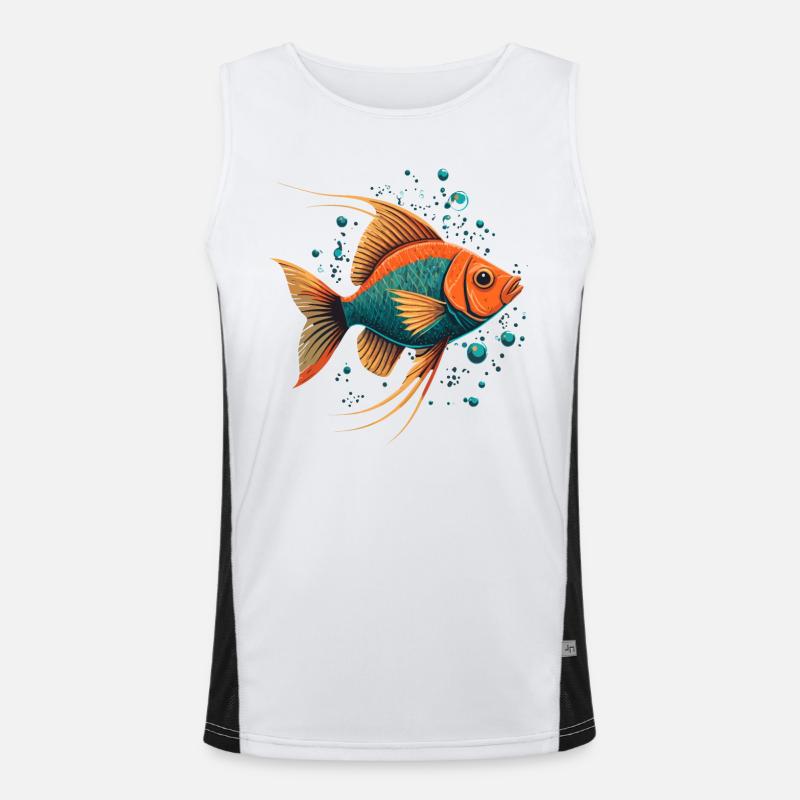 Illustration unique de poisson Débardeur respirant contrasté Homme 