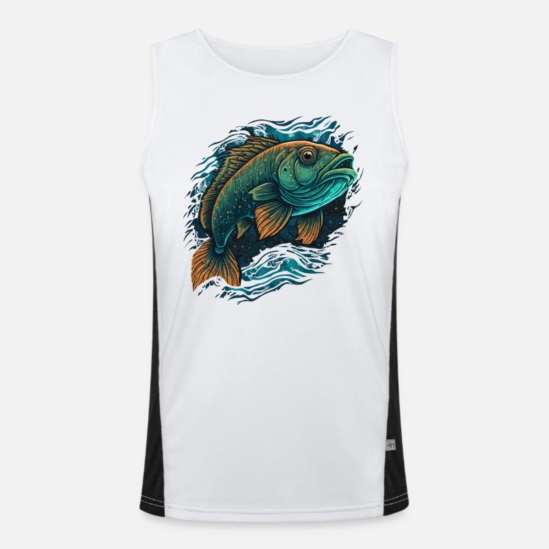 Fisch Funktionelles Kontrast-Tank Top für Männer 