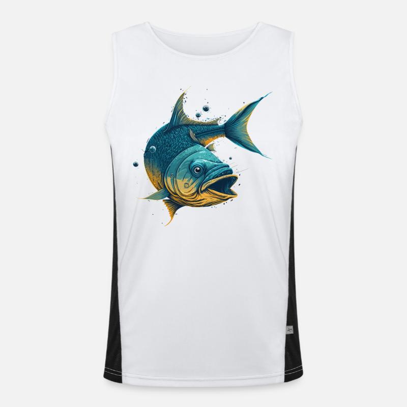 Fischmalerei Funktionelles Kontrast-Tank Top für Männer 