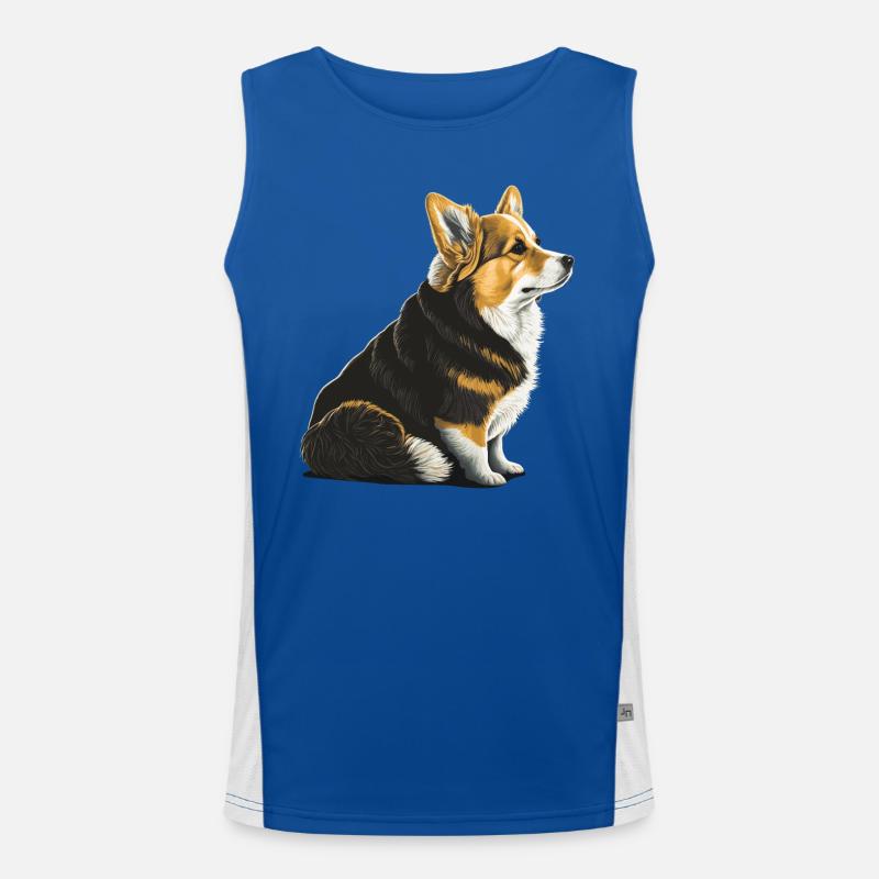 Sad Corgi Men's Functional Contrast Tank Top 