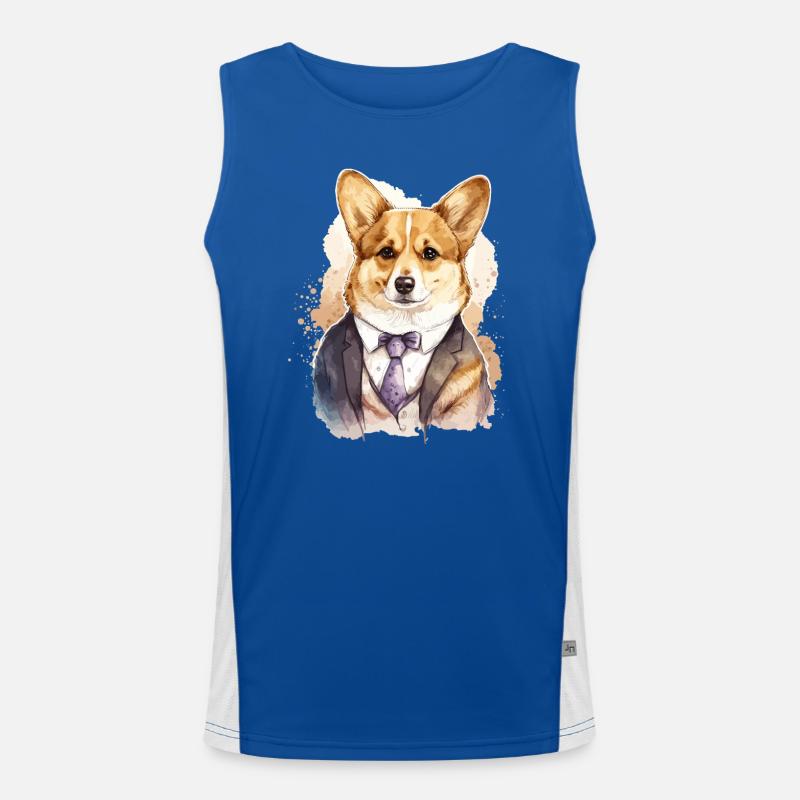 Corgi Chien de charme Débardeur respirant contrasté Homme 
