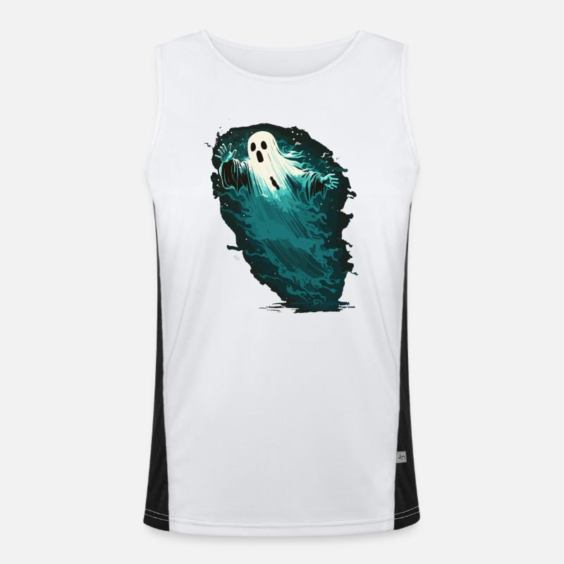 Spooky Ghost Men's Functional Contrast Tank Top 