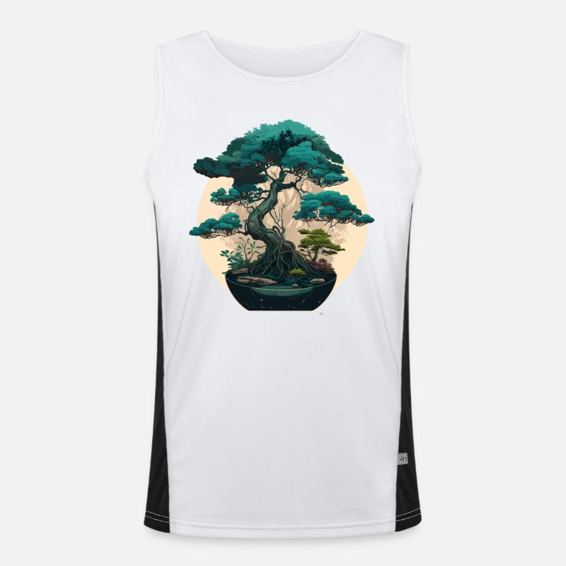 Artistic Bonsai Tree Men's Functional Contrast Tank Top 