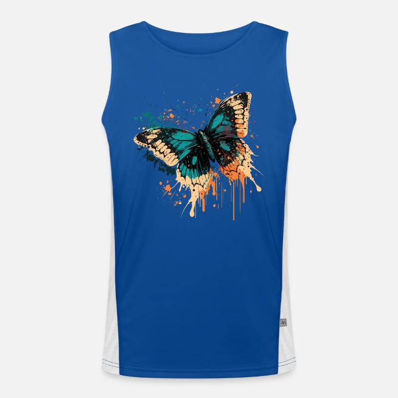 Butterfly Design Men's Functional Contrast Tank Top 