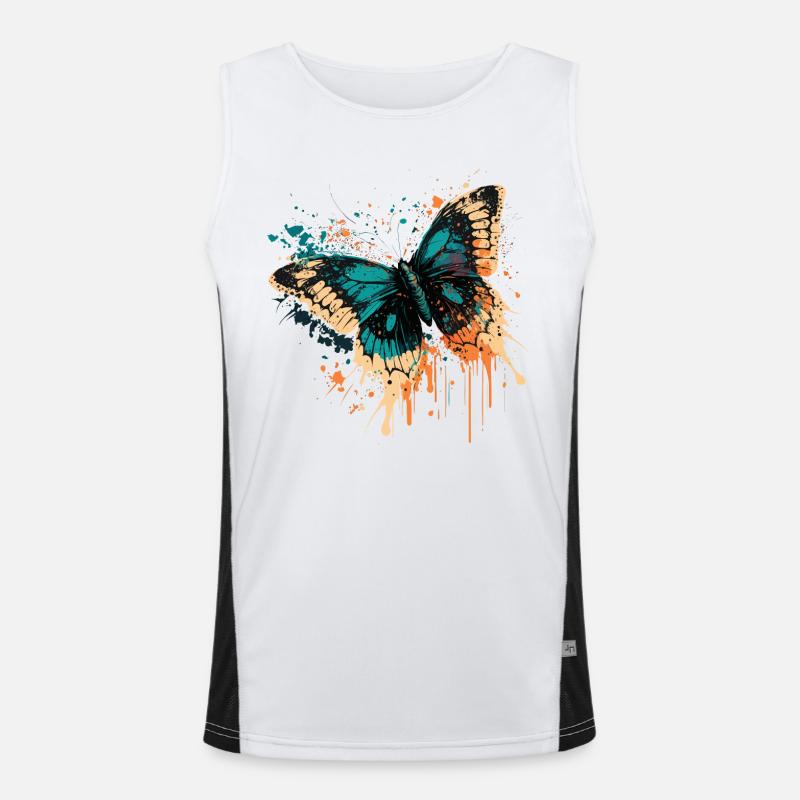 Butterfly Design Men's Functional Contrast Tank Top 
