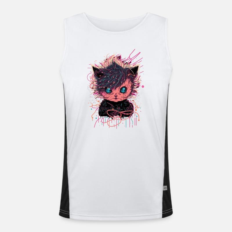 Alien Cat Men's Functional Contrast Tank Top 