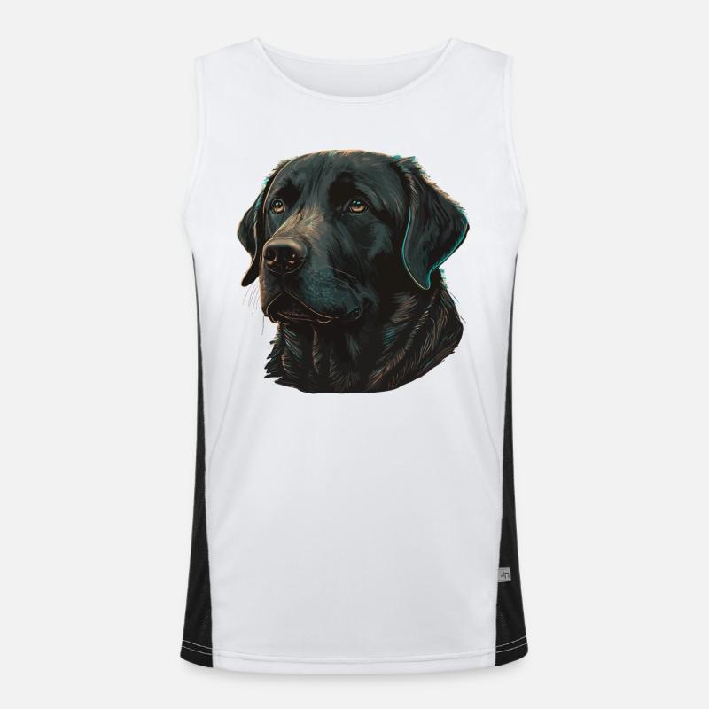Niedlicher fester schwarzer Labrador Retriever Funktionelles Kontrast-Tank Top für Männer 