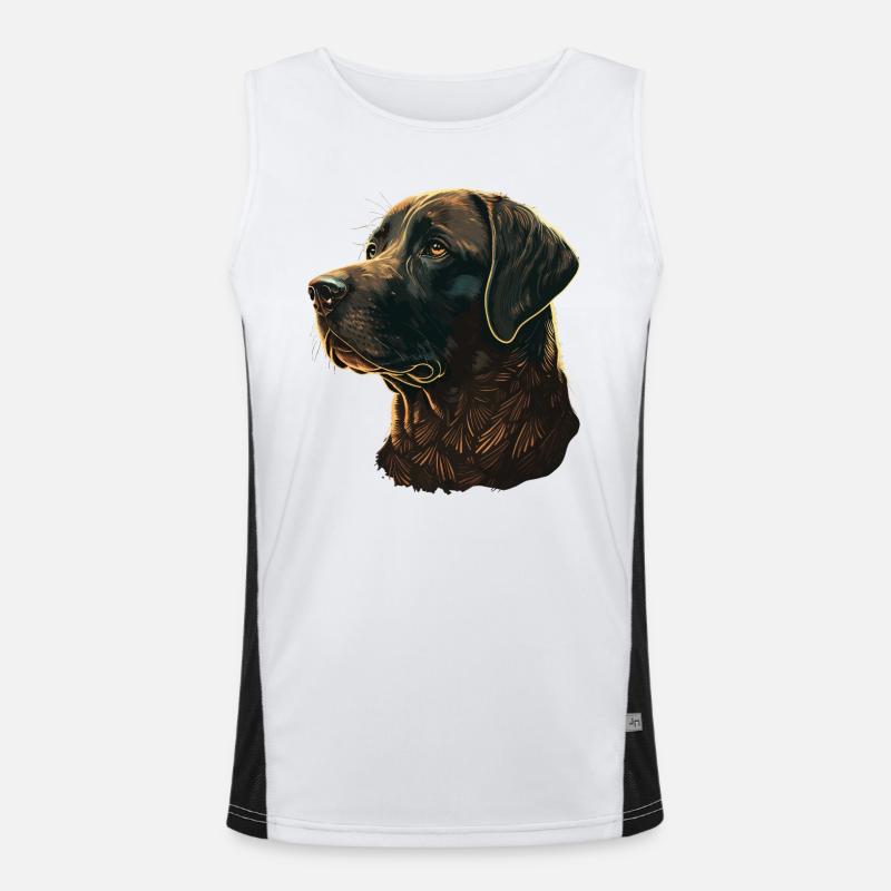 Ruhiger Labrador Retriever Funktionelles Kontrast-Tank Top für Männer 
