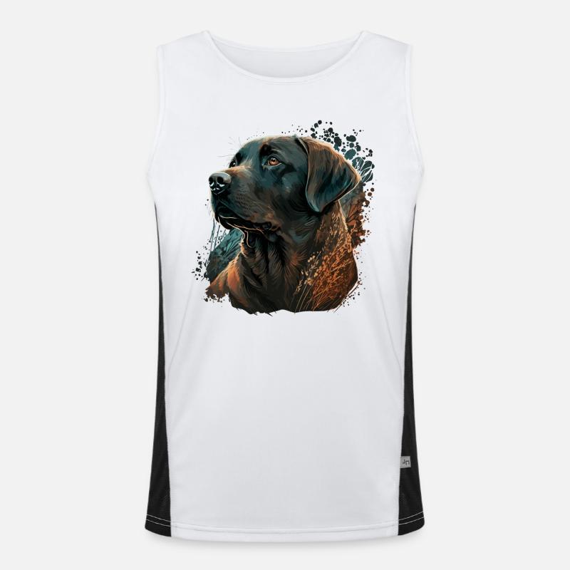 Awesome Labrador Retriever Illustration - Men's Functional Contrast Tank Top  - white/black