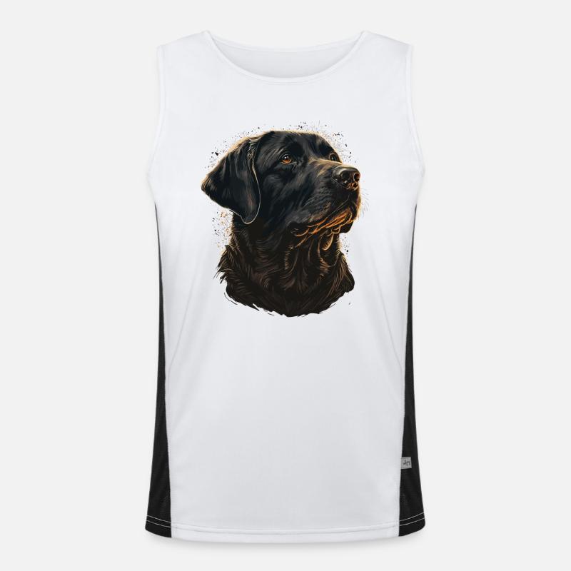 Schöne Labrador Retriever Illustration Funktionelles Kontrast-Tank Top für Männer 