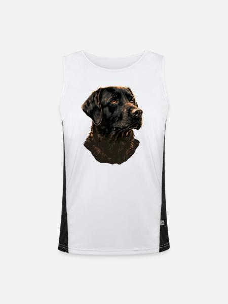 Schwarzer Labrador Retriever - Funktionelles Kontrast-Tank Top für Männer - Weiß/Schwarz