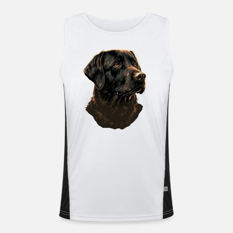 Schwarzer Labrador Retriever Funktionelles Kontrast-Tank Top für Männer 