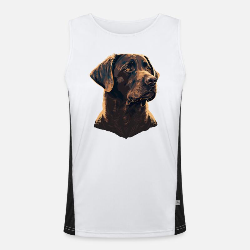 Brave Labrador Retriever - Men's Functional Contrast Tank Top  - white/black
