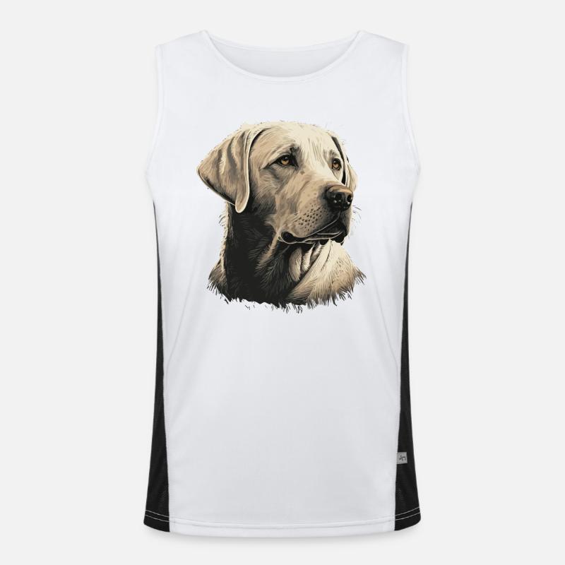 Weißer alter Labrador Retriever Funktionelles Kontrast-Tank Top für Männer 